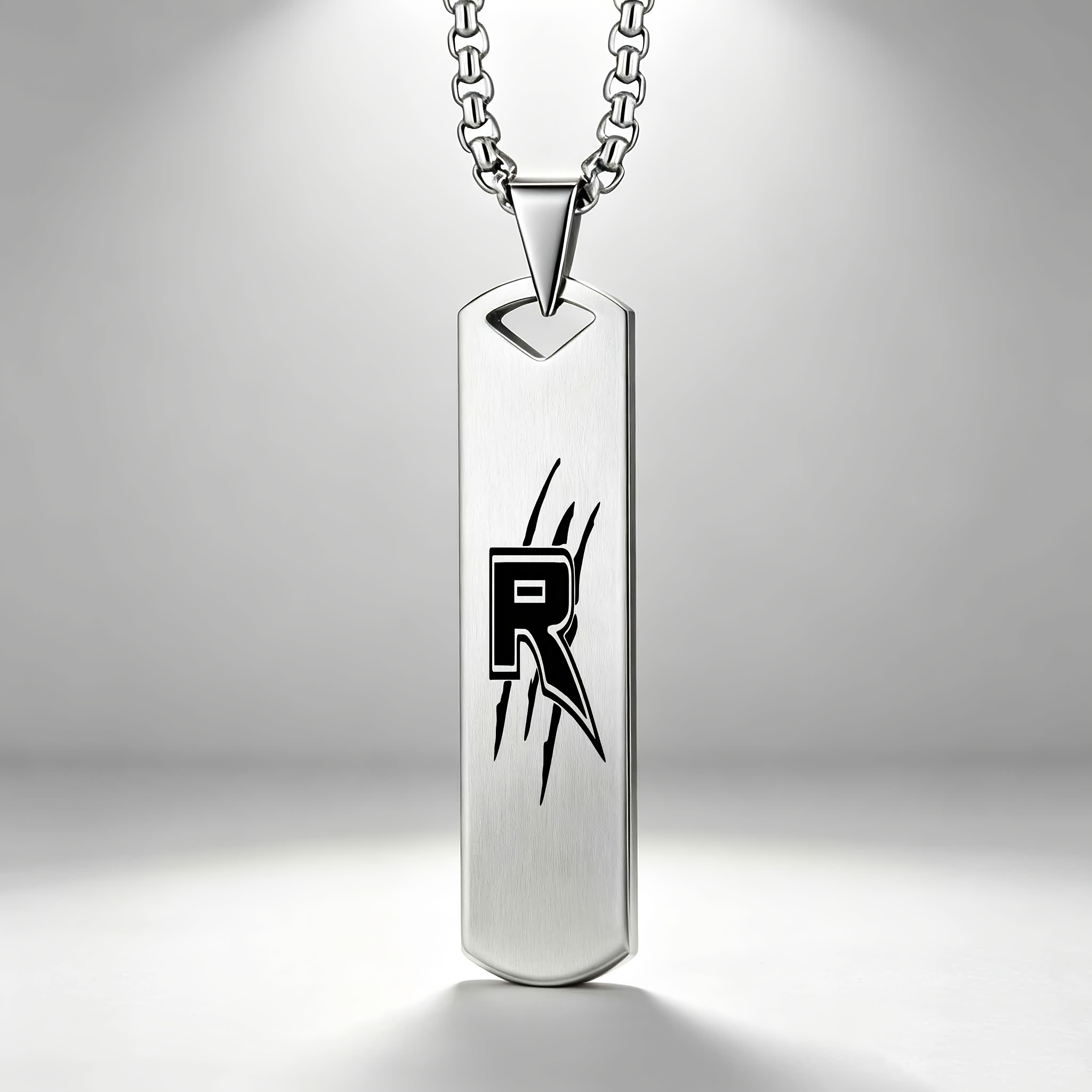 Clawprint & 'R' Pattern Pendant Necklace